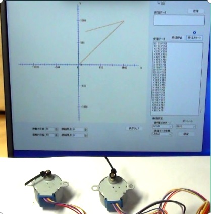 Raspberry Pi Pico Wによるステッピングモータ２軸の直線補間の実験(Arduino IDE使用)