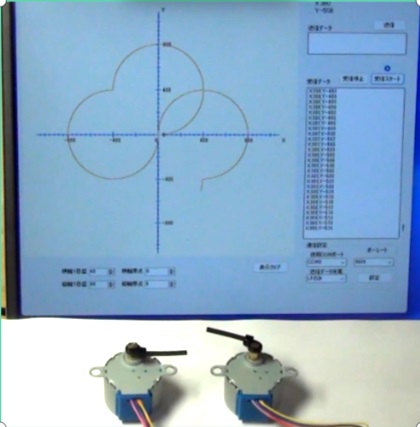 Raspberry Pi Pico Wによるステッピングモータ２軸の円弧補間の実験(Arduino IDE使用)